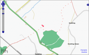 OpenStreetMap showing Biogas facility in England at the red marker