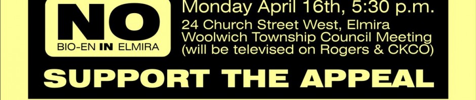 Elmira Protest, Monday 16 April at 5:30pm at Woolwich Township Hall