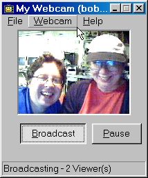 Bob and Laurie on the Webcam, 9 August 2002