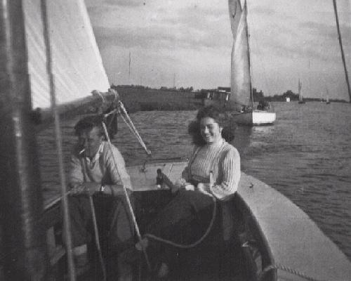 Dad and Mom sailing